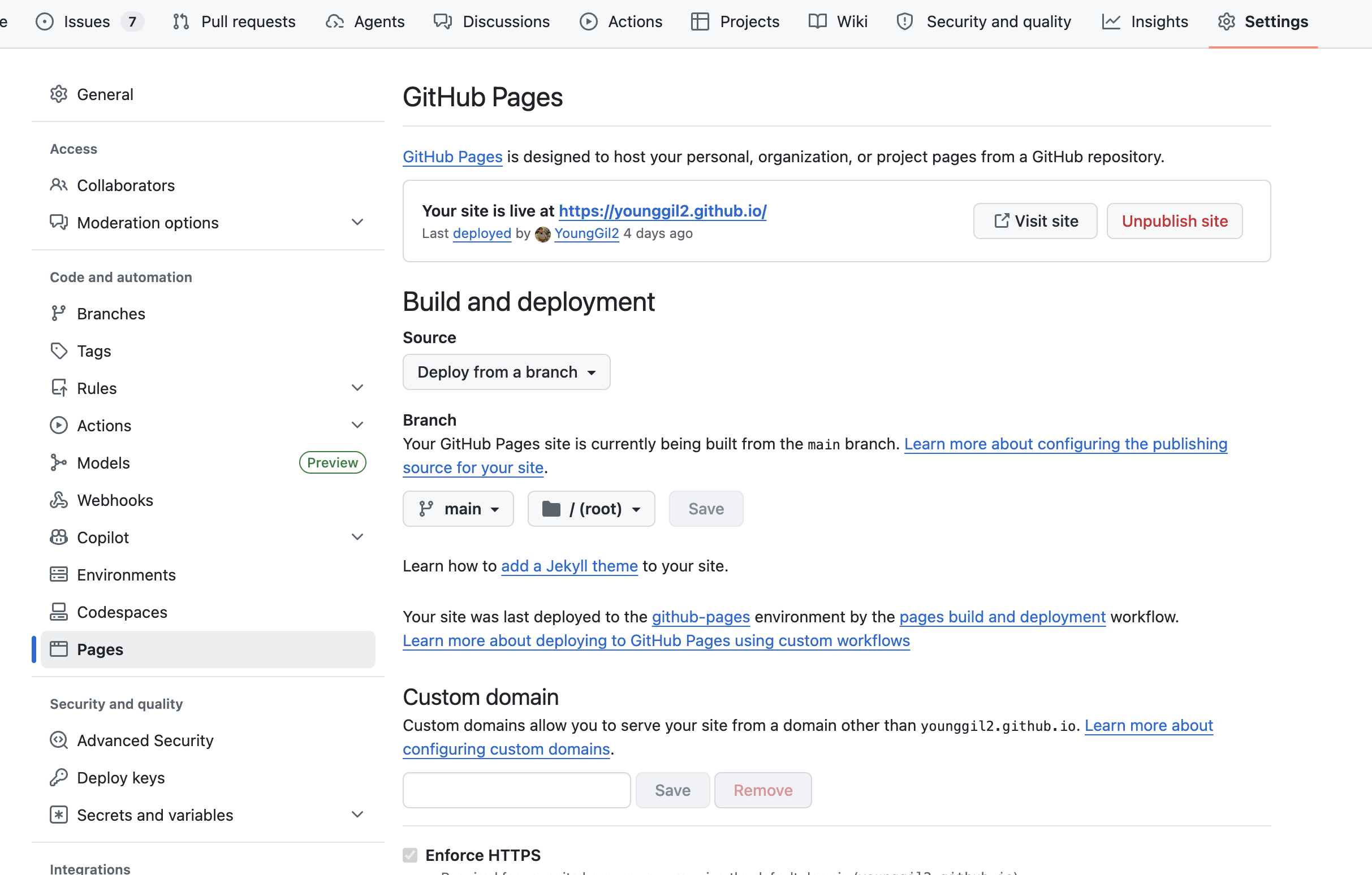 GitHub Pages 설정